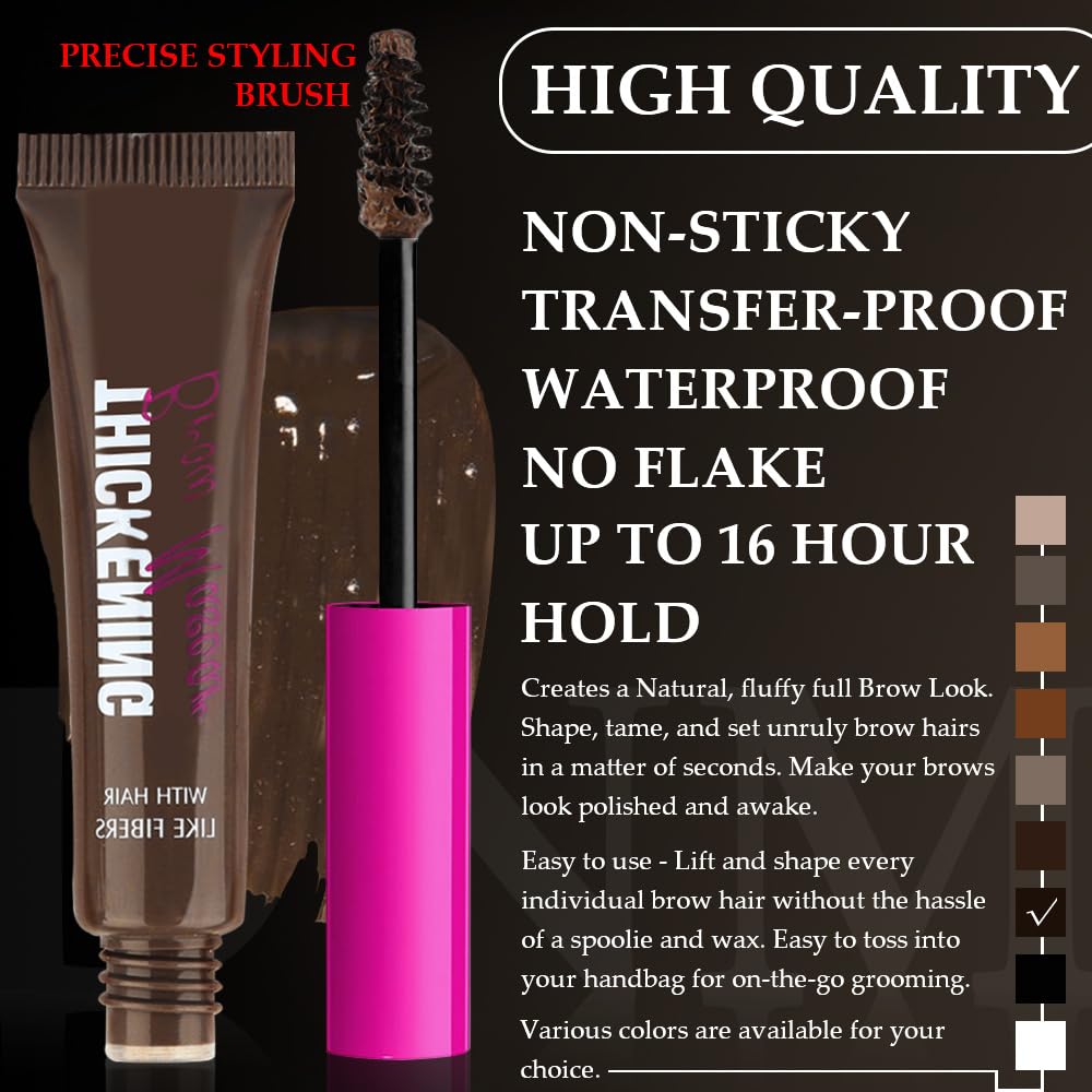 Kaely Thickening Brow Mascara - Waterproof Tinted Eyebrow Gel for Natural Looking Brows, Vegan & Cruelty-Free Eyebrow Makeup (07 Espresso) - Perfect for Daily Use, Special Occasions & On-The-Go Touch Ups