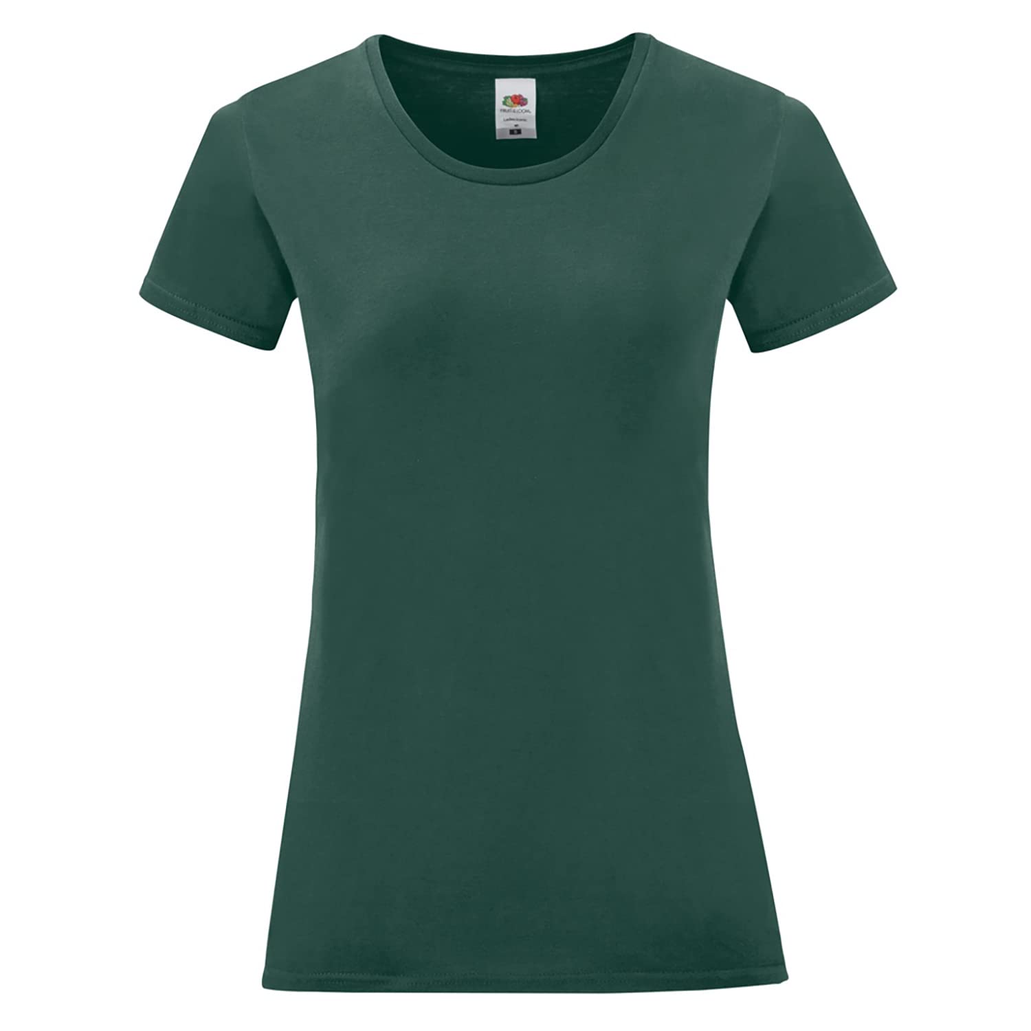 Fruit of the Loom Women's Iconic Cotton T-Shirt - Size Small, Forest Green - Soft Casual Tee for Everyday Wear, Gym & Lounge