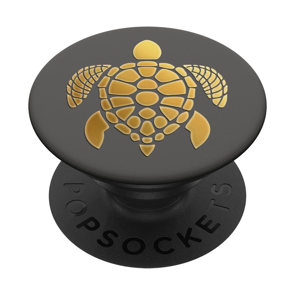 Light Yellow Turtle Phone Grip with Dark Grey PopSocket - Matching Adhesive PopGrip for Secure Hold, Perfect for Everyday Use, Commuting, and Travel