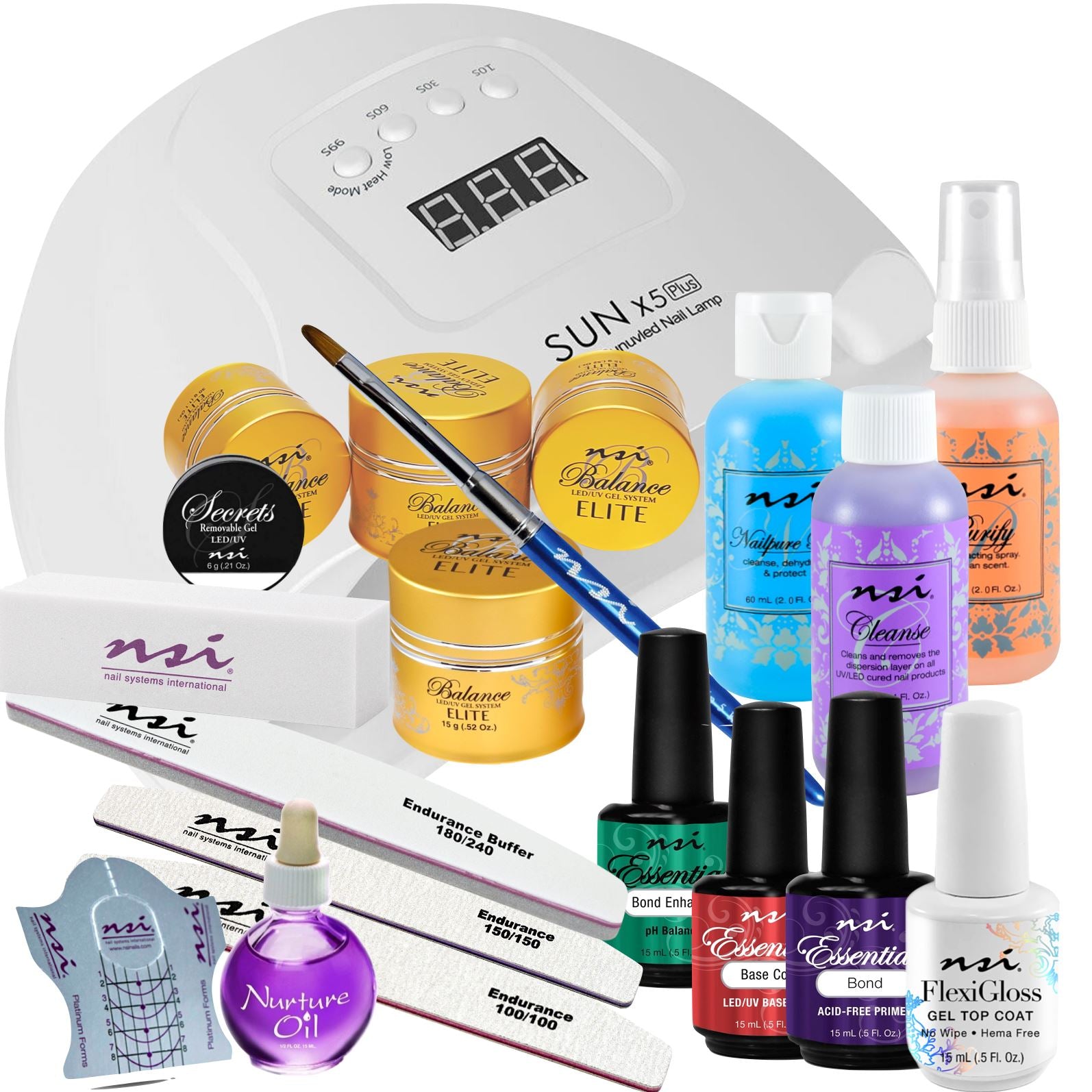 Elite Gel DISCOVER KIT with 80W LED Nail Lamp X5PLUS - Professional Nail Art Starter Set for Salon & Home Manicure, DIY Gel Polish Application Kit