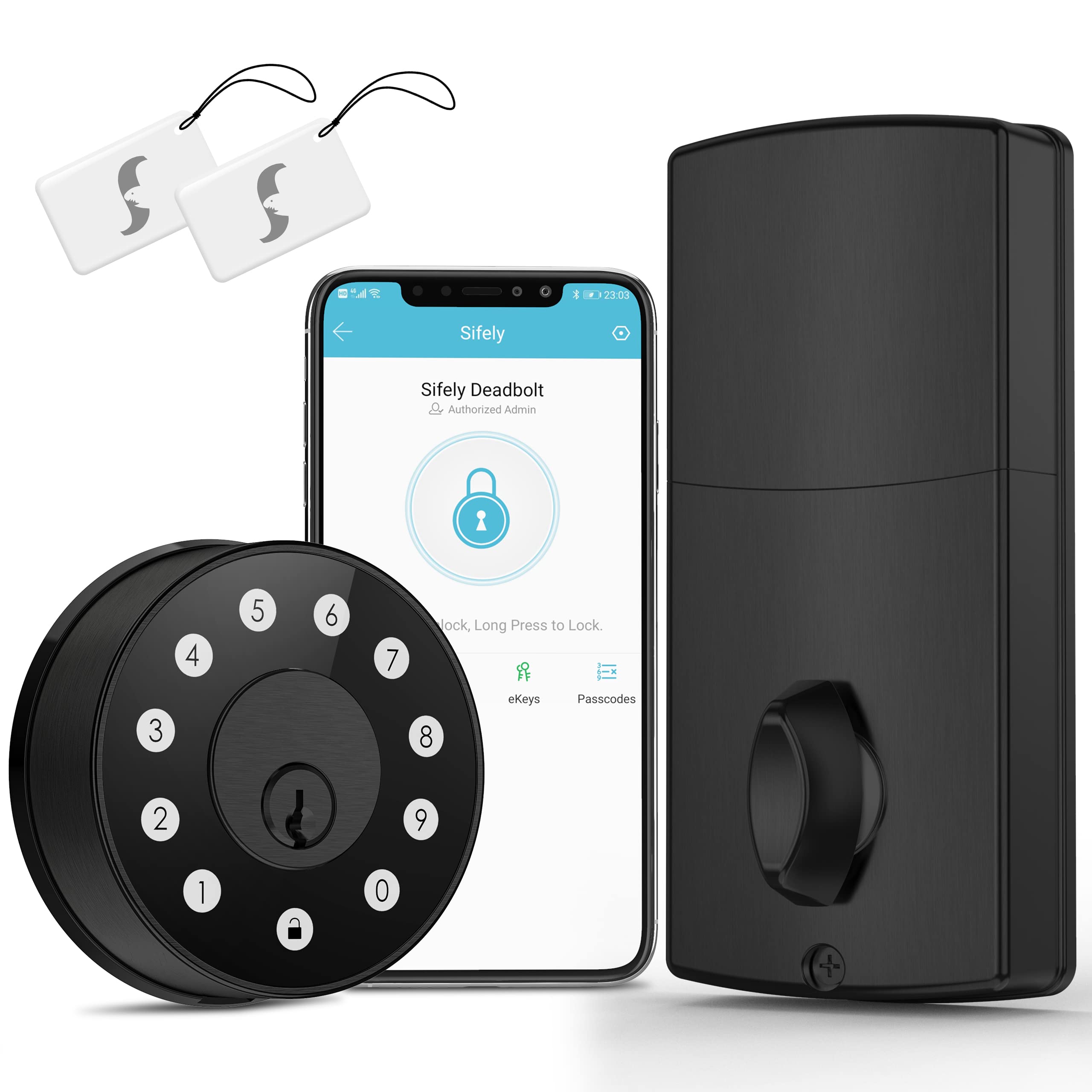 Sifely Smart Lock - Keyless Entry Deadbolt with Keypad & Fob Support | WiFi Enabled Smart Door Lock for Home Security | Perfect for Apartments, Rentals & Smart Homes