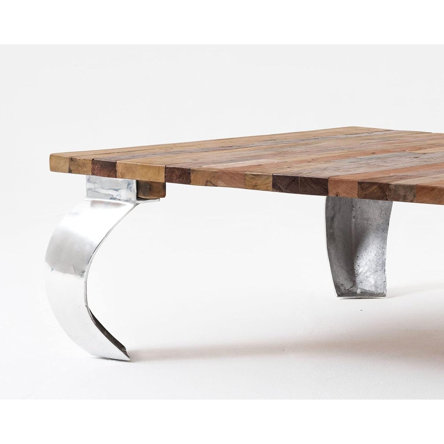 NovaSolo Barca Boat Wood Square Coffee Table - Natural Finish - Rustic Modern Living Room Furniture for Home Decor & Coastal Style Interiors