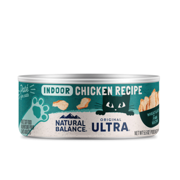 Natural Balance Ultra Indoor Chicken Recipe Paté Canned Cat Food - High Protein, Grain-Free Wet Food for Indoor Cats, Perfect for Weight Control & Digestion