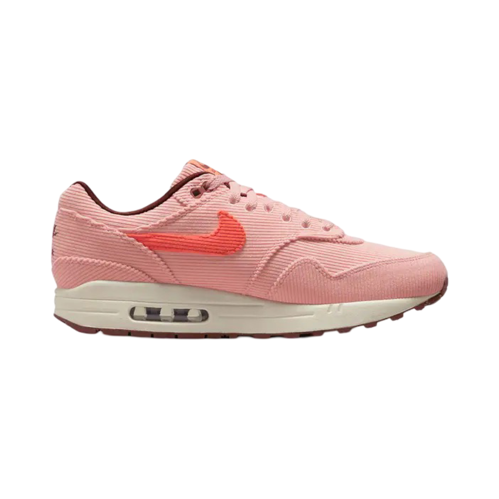 Nike Air Max 1 Premium Corduroy Sneakers - Bright Coral Women's Running Shoes for Jogging & Casual Wear