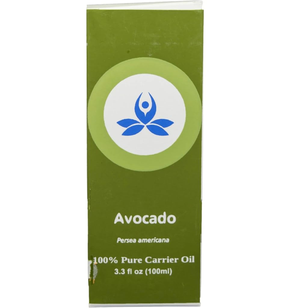 Pure Organic Avocado Carrier Oil for Skin & Hair Care - Cold Pressed, Unrefined, Natural Moisturizer for Massage, Aromatherapy & DIY Beauty Recipes