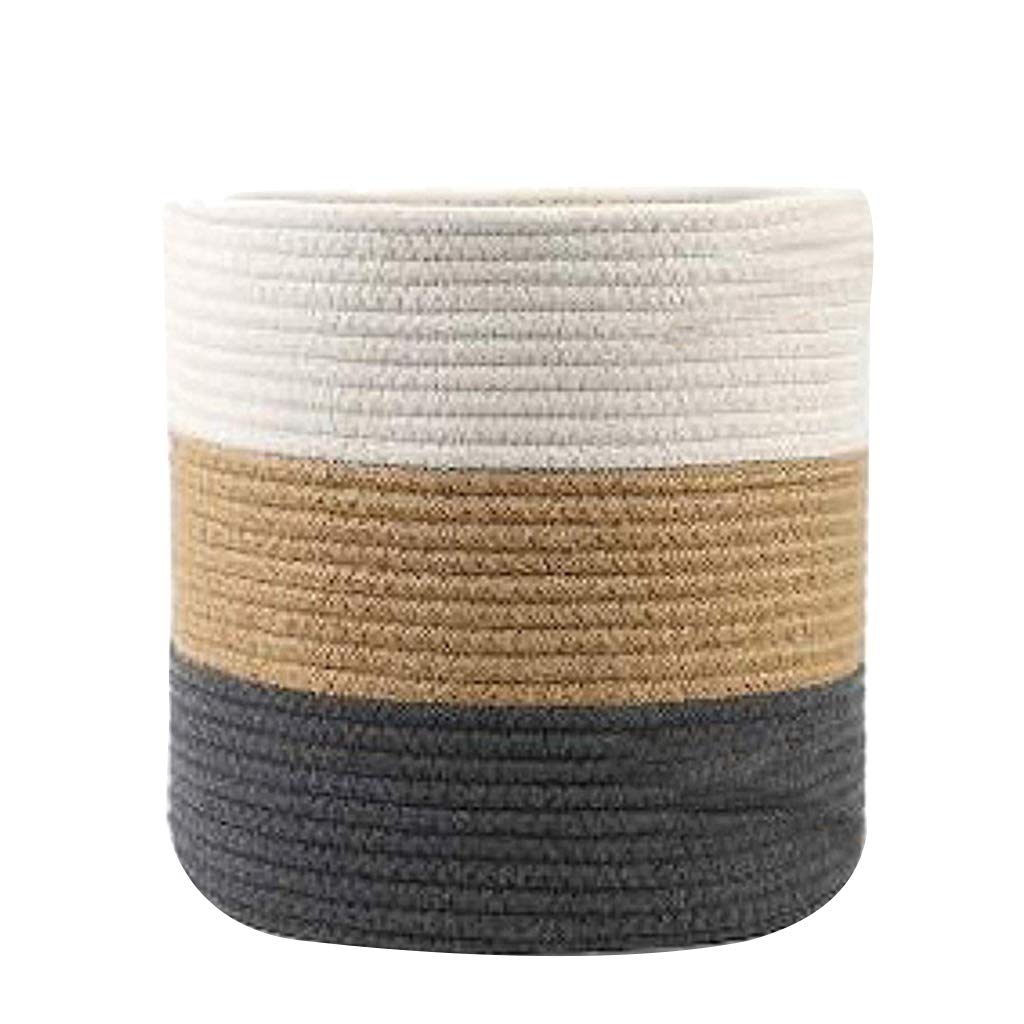 Sterose Handmade Linen Laundry Basket - Kids Toy Organizer, Clothes Storage & Decorative Flower Pot for Nursery, Bedroom, and Bathroom Organization