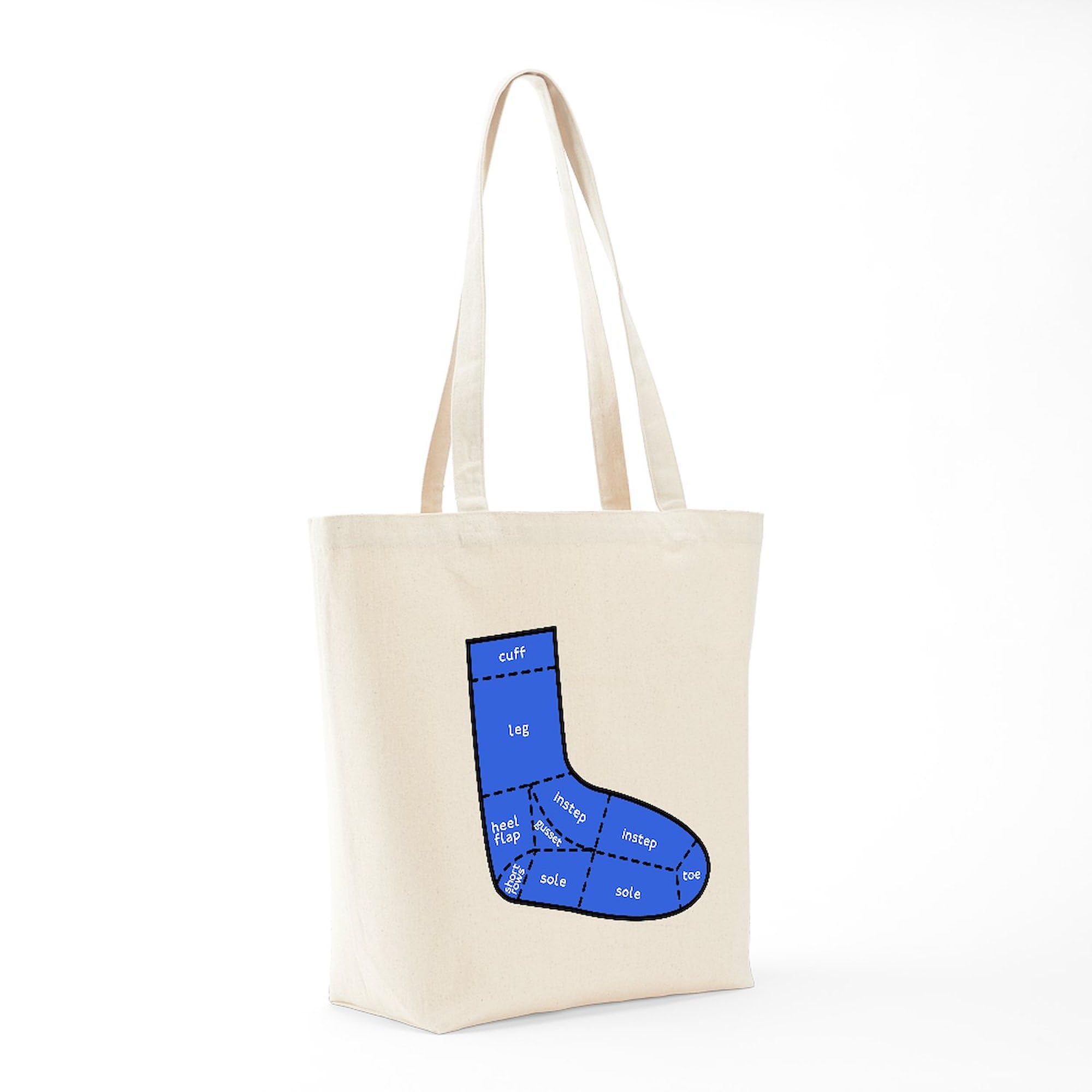 Eco-Friendly Natural Canvas Tote Bag - Reusable Grocery Shopping Bag with Sock Anatomy Print | Perfect for Groceries, Beach Trips & Farmers Market