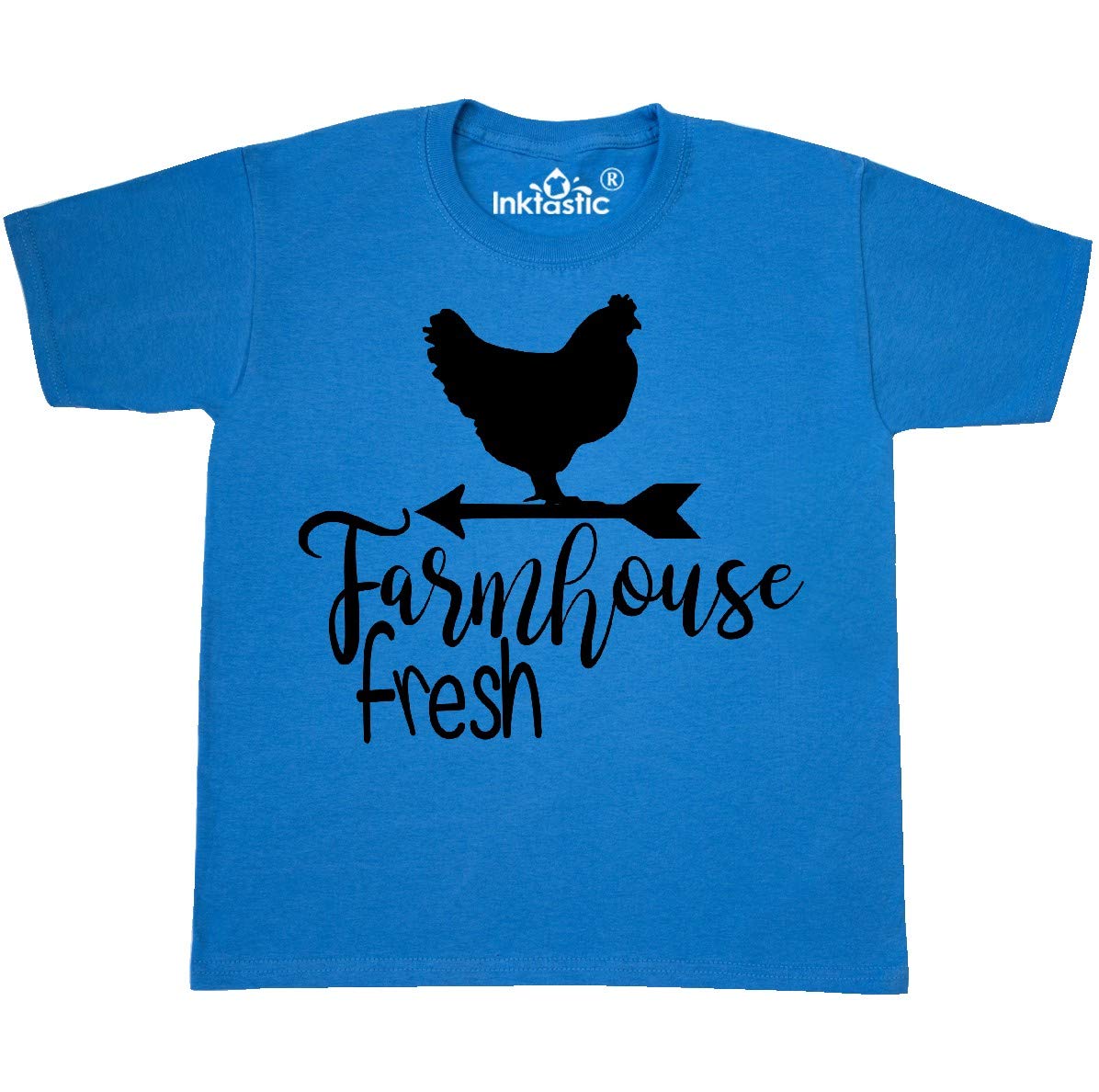 Inktastic Farmhouse Fresh Chicken Youth T-Shirt - Cute Farm Animal Graphic Tee for Kids | Perfect for School, Playdates & Family Outings