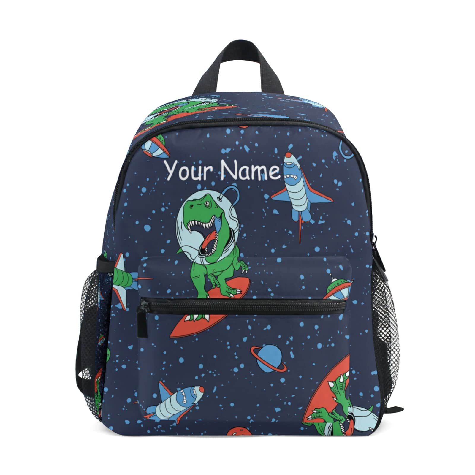 Custom Personalized Kids Backpack with Name - Astronaut Dinosaur Design Toddler Bag for Boys & Girls - Perfect for Kindergarten, Preschool & Travel Adventures