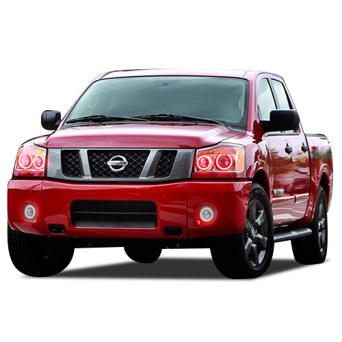 Flashtech LED RGB Multi-Color Halo Ring Headlight Kit with Bluetooth RF Remote & App Control - Compatible with Nissan Titan 2004-2014 - Upgrade Your Ride with Customizable Colors for Night Driving & Car Shows