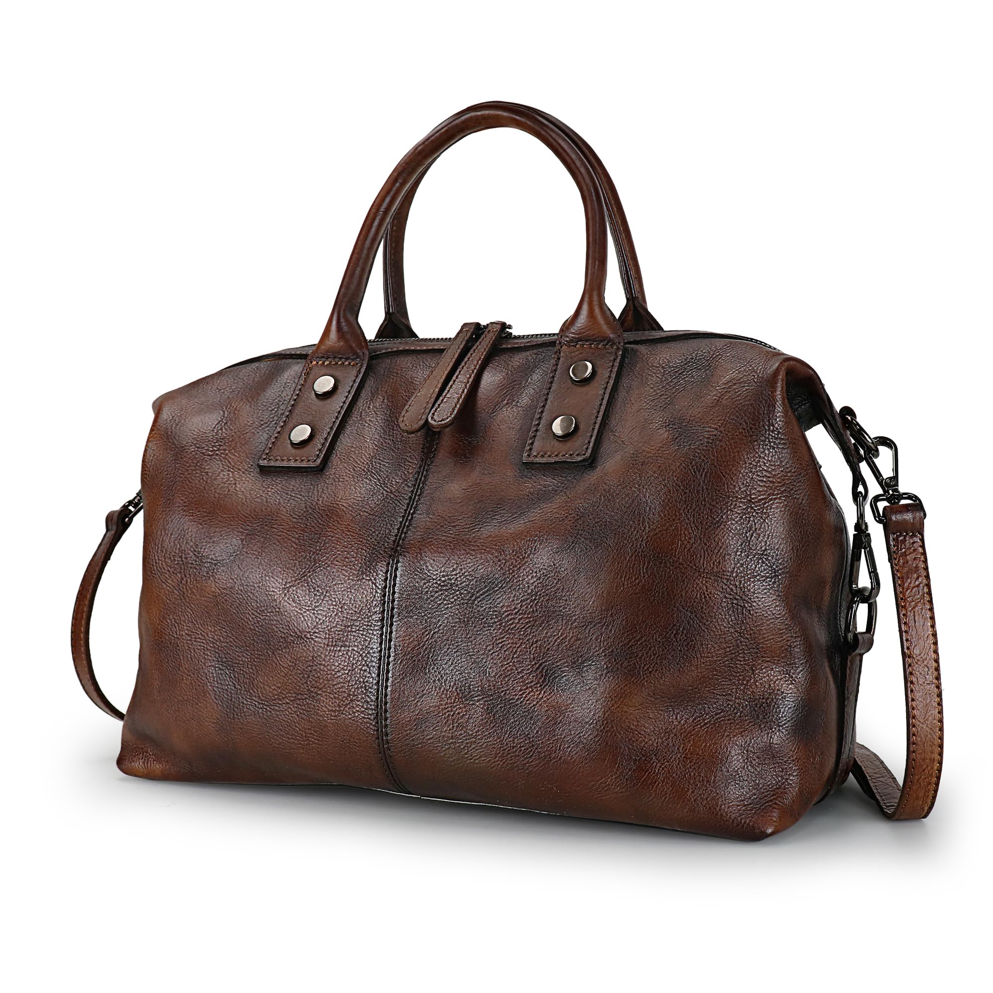 LETEULO Genuine Leather Handbag for Women - Vintage Top Handle Tote Purse & Satchel Bag | Perfect for Work, Travel, and Everyday Use