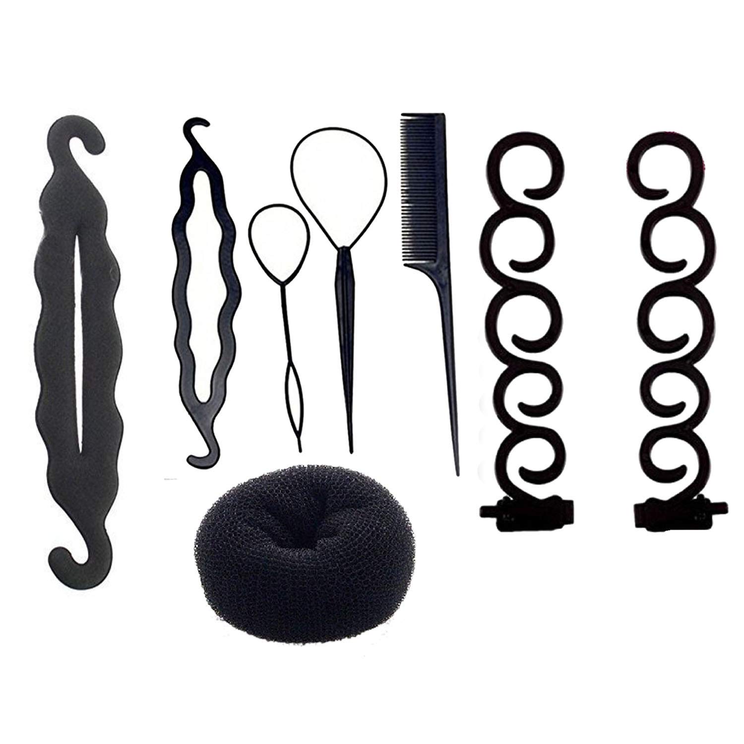 Maahal™ 8-Piece Hair Styling Kit - Braiding Tools & Bun Maker Set for Women | Perfect for Salon, Home Use & Travel Hairstyling