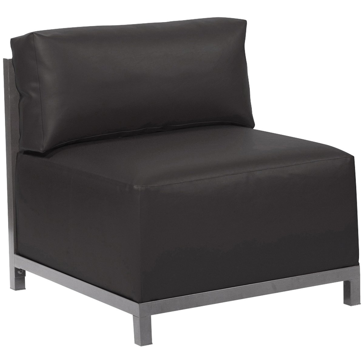 Howard Elliott Axis Chair with Removable Cover - Titanium Frame & Atlantis Black Finish - Modern Office & Living Room Seating for Home & Workspace