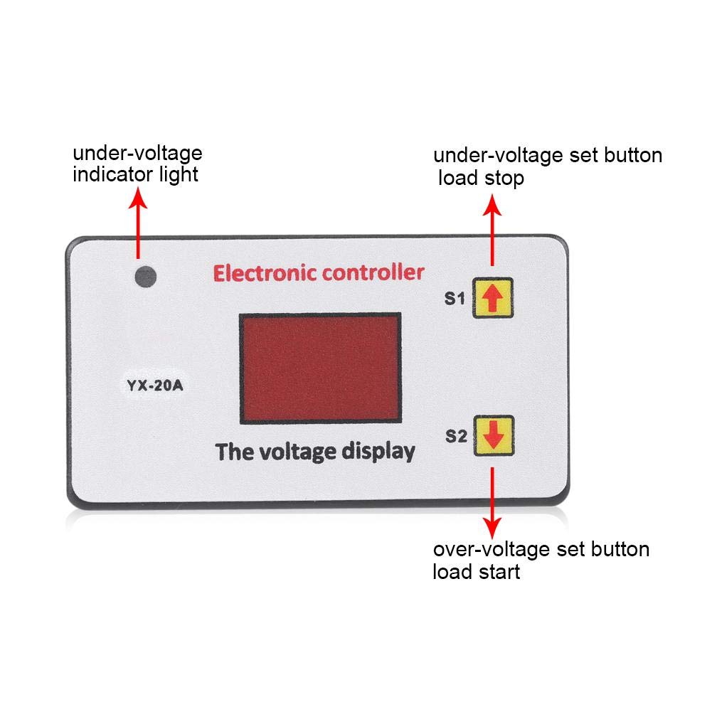12V DC Low Voltage Cut Off Switch - Automatic Battery Protection Undervoltage Controller for Solar Panels, RVs, and Car Audio Systems