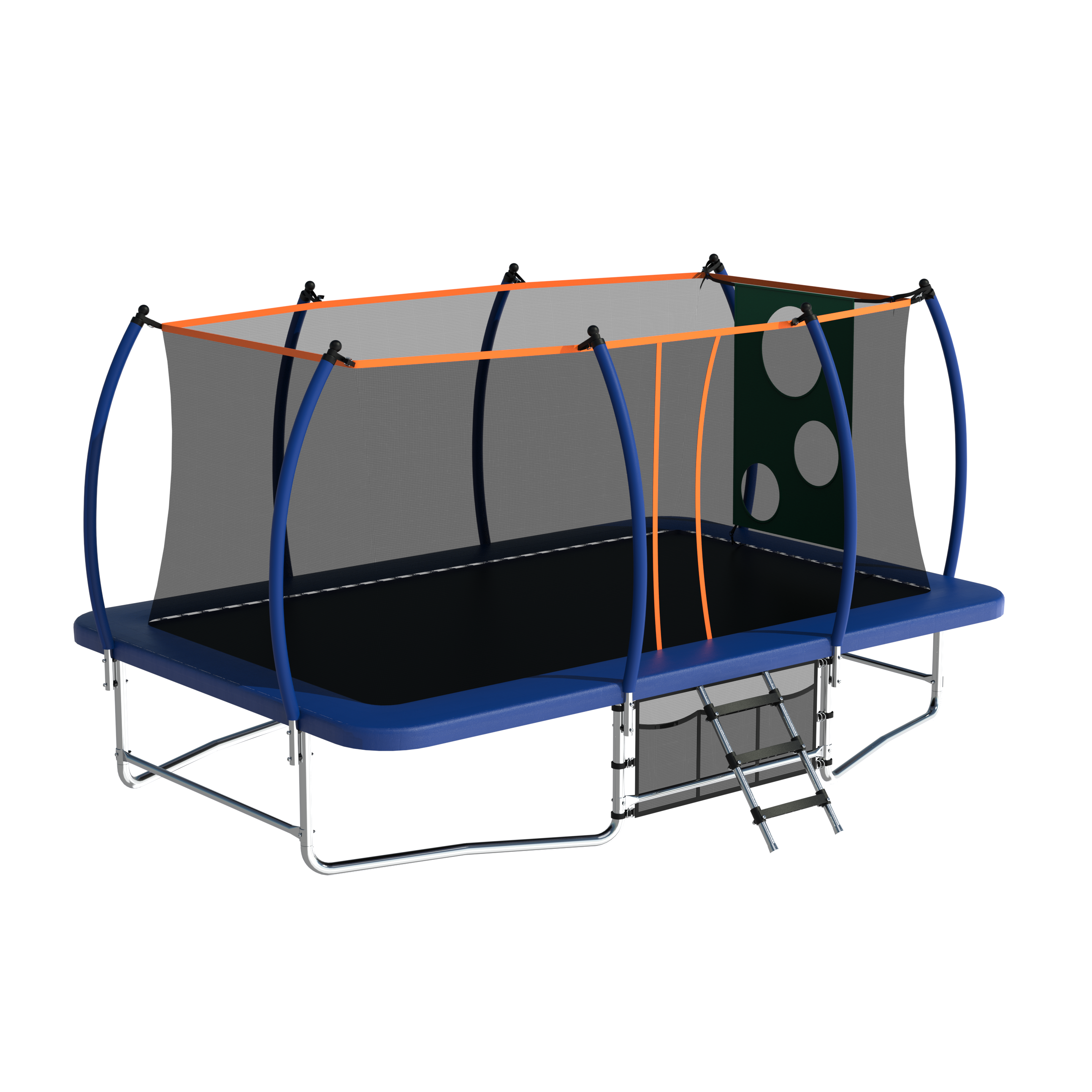 10X16FT Outdoor Square Trampoline for Kids & Adults - Heavy Duty Rectangular Bouncing Mat with Safety Net - Perfect for Backyard, Gym Training, and Family Fun Activities