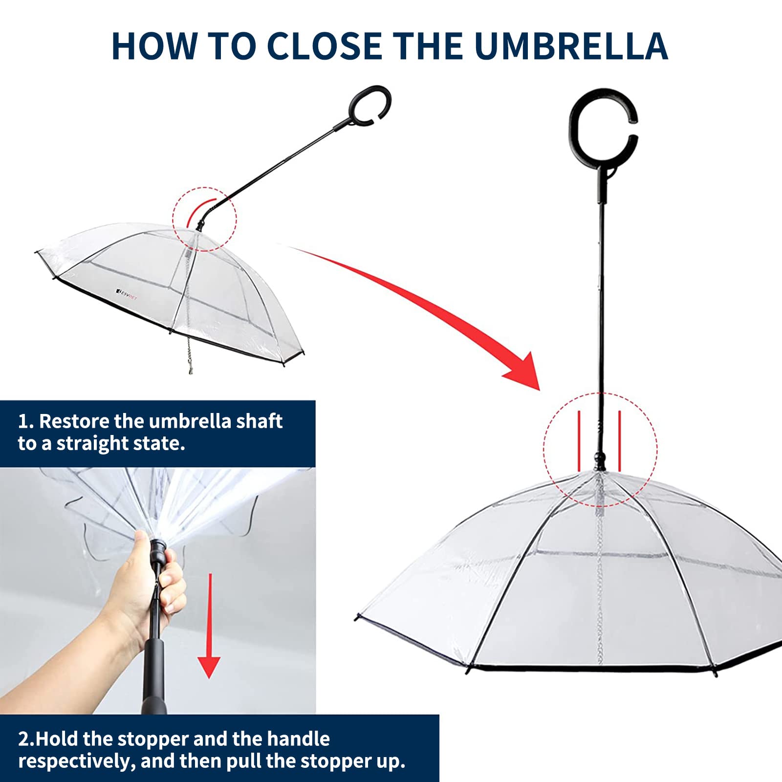 Waterproof Pet Umbrella for Small Dogs - Adjustable Leash & Lightweight Design - Perfect for Rainy Day Walks, Outdoor Adventures & Travel Accessories