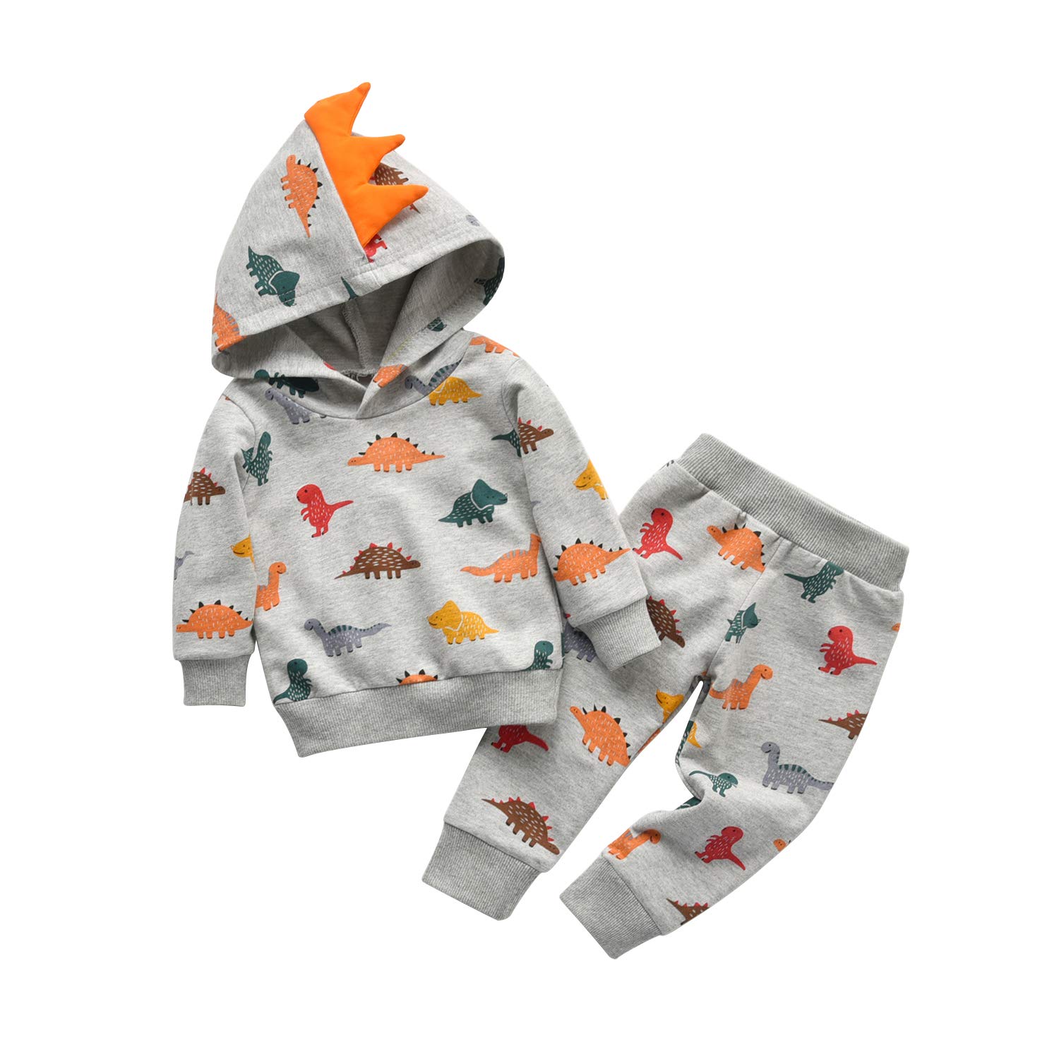 **Adorable Animal Print Baby Boy Clothes Set - Long Sleeve Hoodie & Pants Outfit for Toddlers & Infants - Perfect for Playdates, Family Photos & Everyday Comfort**