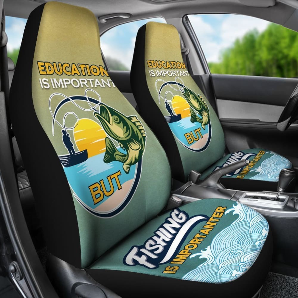 Premium Bass Fishing Car Seat Covers - Waterproof & Durable Seat Protectors for Anglers | Perfect for Trucks, SUVs & Boats | Great Fishing Gift for Men