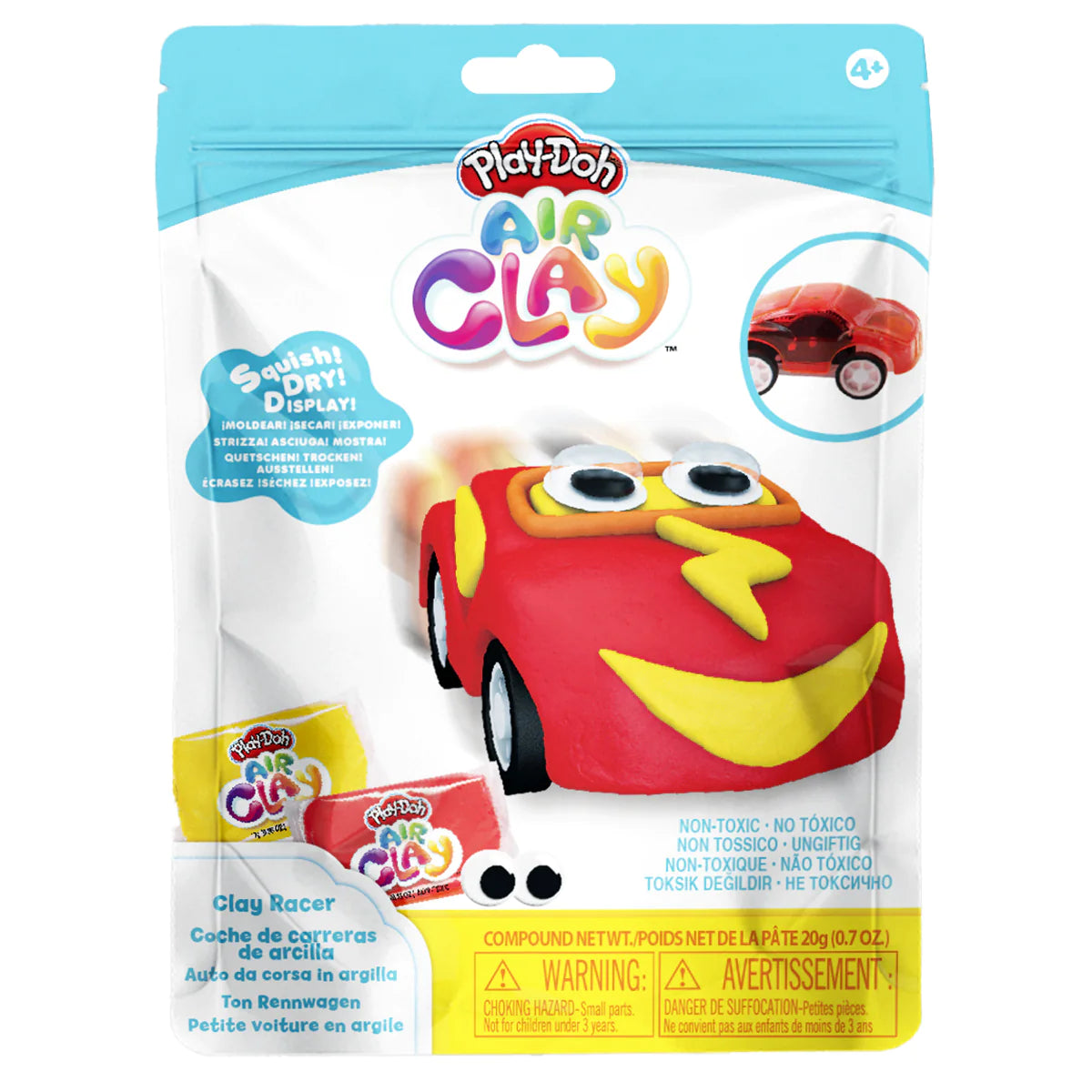 Play Doh Air Clay Racer Toy - Red Modeling Clay for Kids, Creative DIY Race Car Building Kit - Perfect for Birthday Gifts & Arts and Crafts Activities