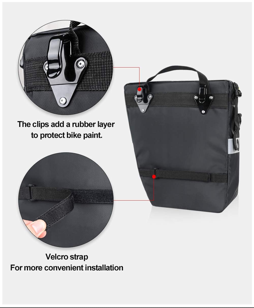 Rhinowalk Bike Pannier Bag Set - 3-in-1 Waterproof Bicycle Cargo Rack Bag with Shoulder Strap & Laptop Compartment | Perfect for Commuting, Cycling Tours & Outdoor Adventures