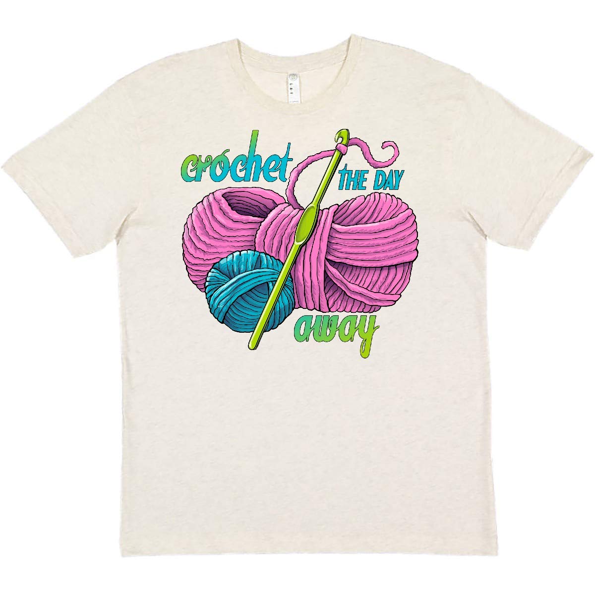 Inktastic Crochet The Day Away T-Shirt - Comfortable Cotton Tee for Women - Perfect for Crafting, Relaxing & Casual Wear