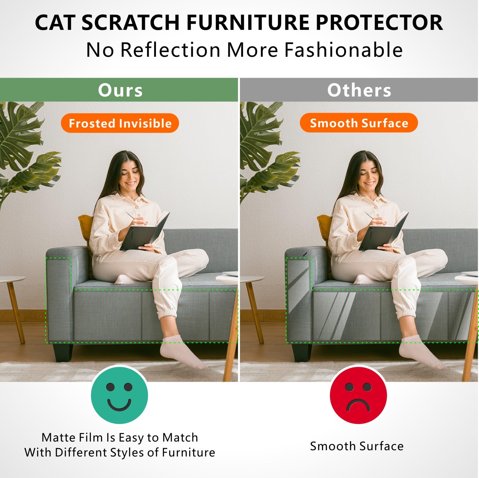 12 Pack Self-Adhesive Cat Scratch Furniture Protectors - Sofa Corner Guards & Cat Claw Deterrent for Couch, Chair, Table (Single-Side) - Protect Your Furniture from Pet Damage at Home