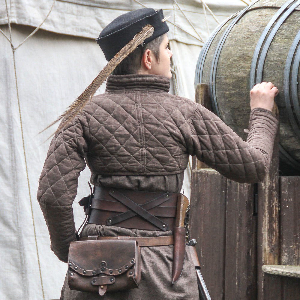 Drachenstein Brown Gambeson - Medieval Armor Padding for LARP, Cosplay & Historical Reenactment | Perfect for Renaissance Fairs & SCA Events