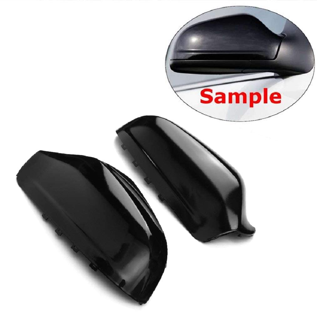 Black Car Door Wing Mirror Cover Cap Set - Left & Right Side Replacement - Perfect for Sedans, SUVs & Trucks - Enhances Vehicle Style & Protection