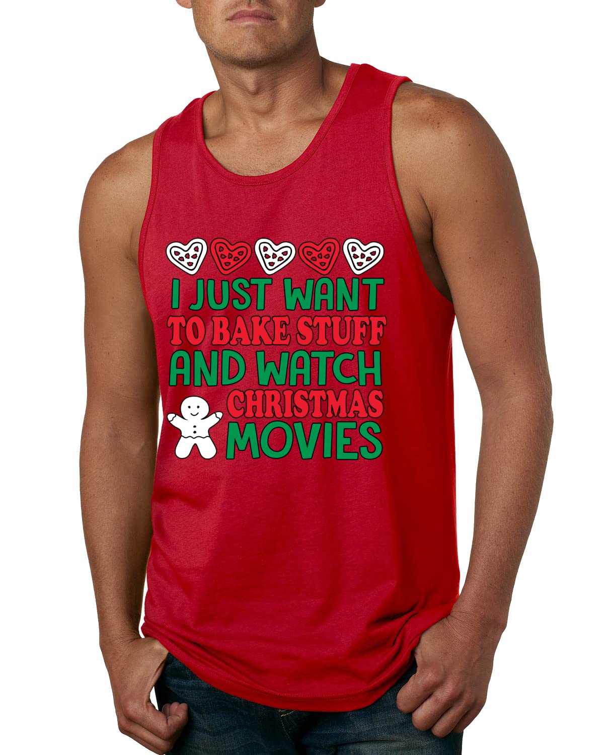 Funny Christmas Baking Graphic Tank Top for Men - Perfect for Holiday Baking & Watching Christmas Movies