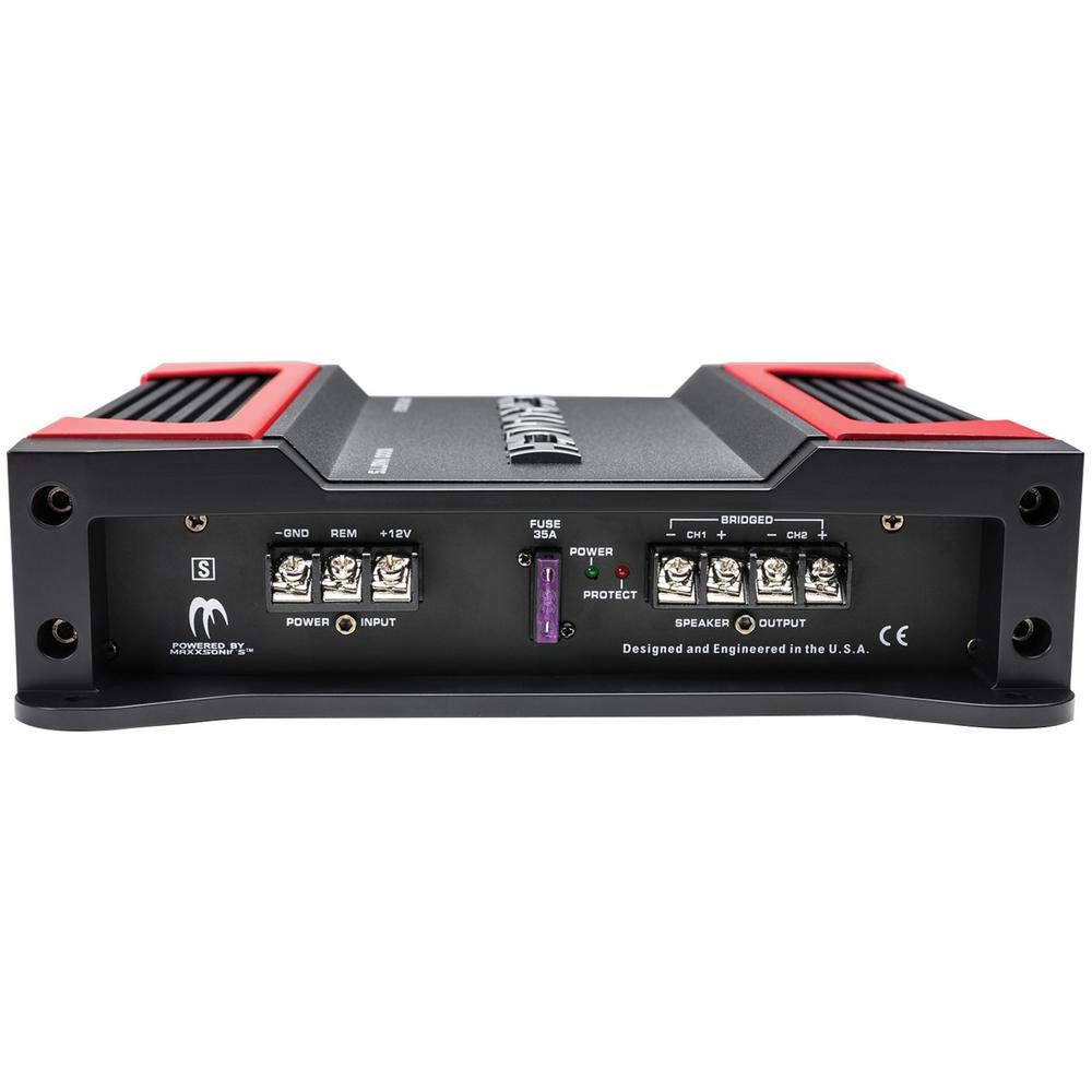 Crunch PX-1025.2 1000W 2-Channel Car Amplifier with 4 Gauge Wiring Kit & Magnetic Phone Holder - Powerful Bass Boost for Trucks, SUVs and Car Audio Systems | Easy Installation for Enhanced Road Trip Music Experience