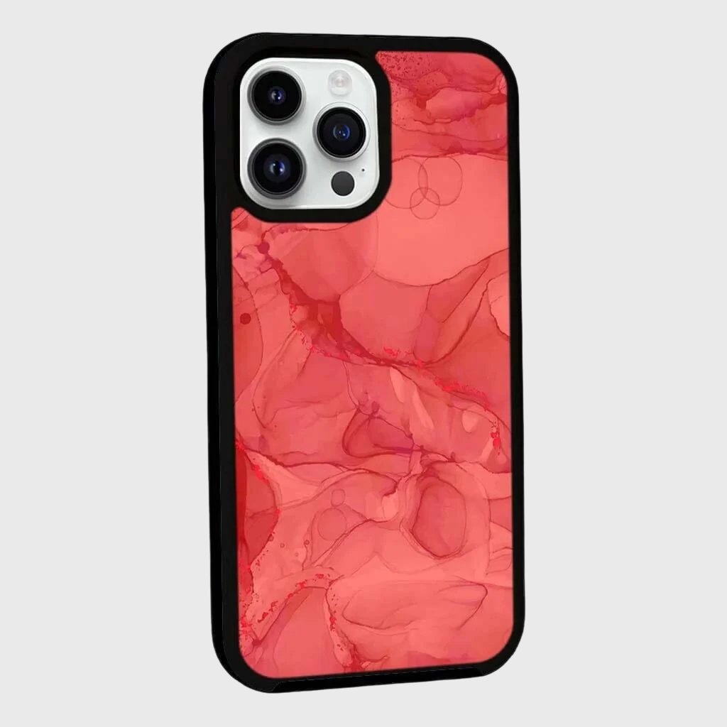 Premium Red Marble MagSafe Case for iPhone 13 Pro - Slim Protective Cover with Strong Magnets for Secure Wireless Charging - Perfect for Work, Travel & Everyday Use