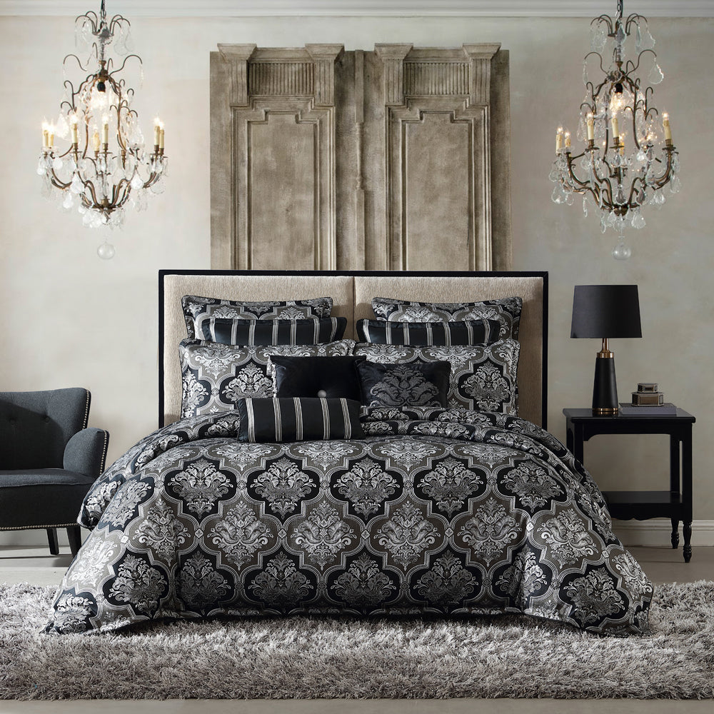 Premium Chamonix Silver Quilt Cover Set - Super King Size (300x320cm) | Luxury Bedding for Master Bedroom & Guest Room | Soft & Breathable Cotton Blend