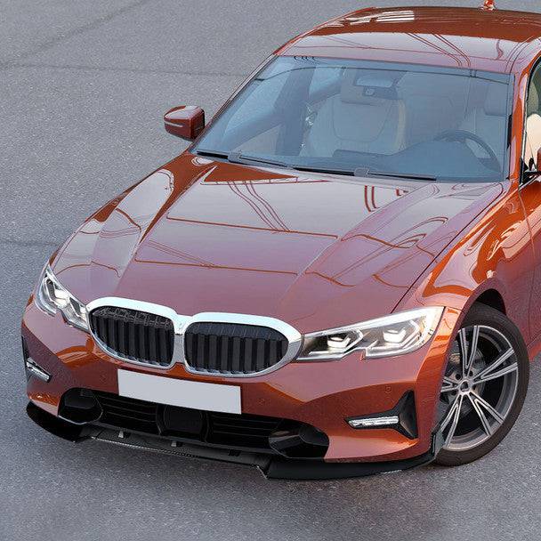 2019-2022 BMW 3 Series G20/G21 Non-M Bumper MX Style Front Lip Spoiler - Glossy Black ABS 3PC Set | Enhance Your Car's Sporty Look for Street & Track Performance