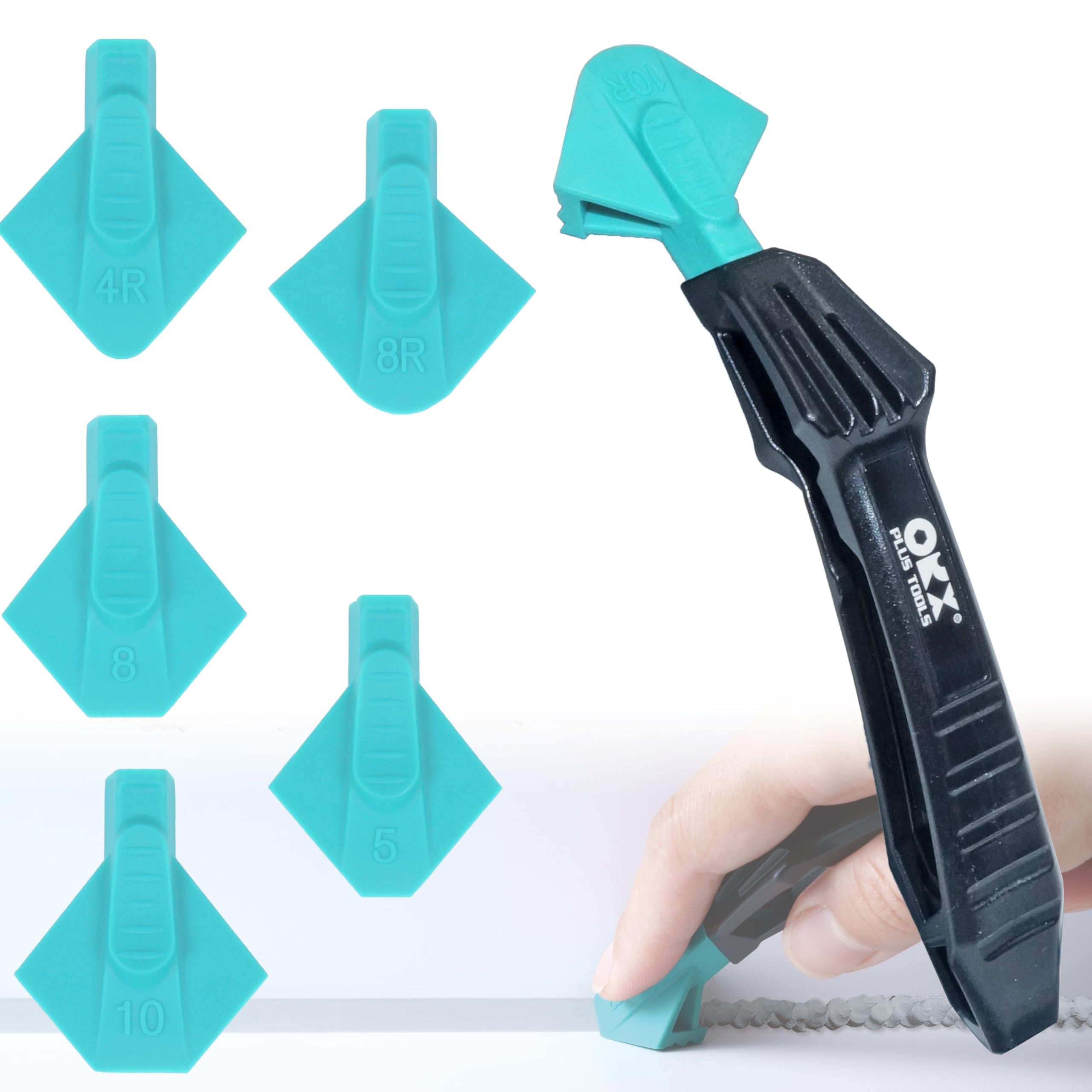 ORXPLUS TOOLS Silicone Caulking Tool Kit - Professional Sealant Finishing Tools for Perfect Grout & Caulk Lines (Palm Grip) - Ideal for Bathroom, Kitchen & Tile Sealing Projects