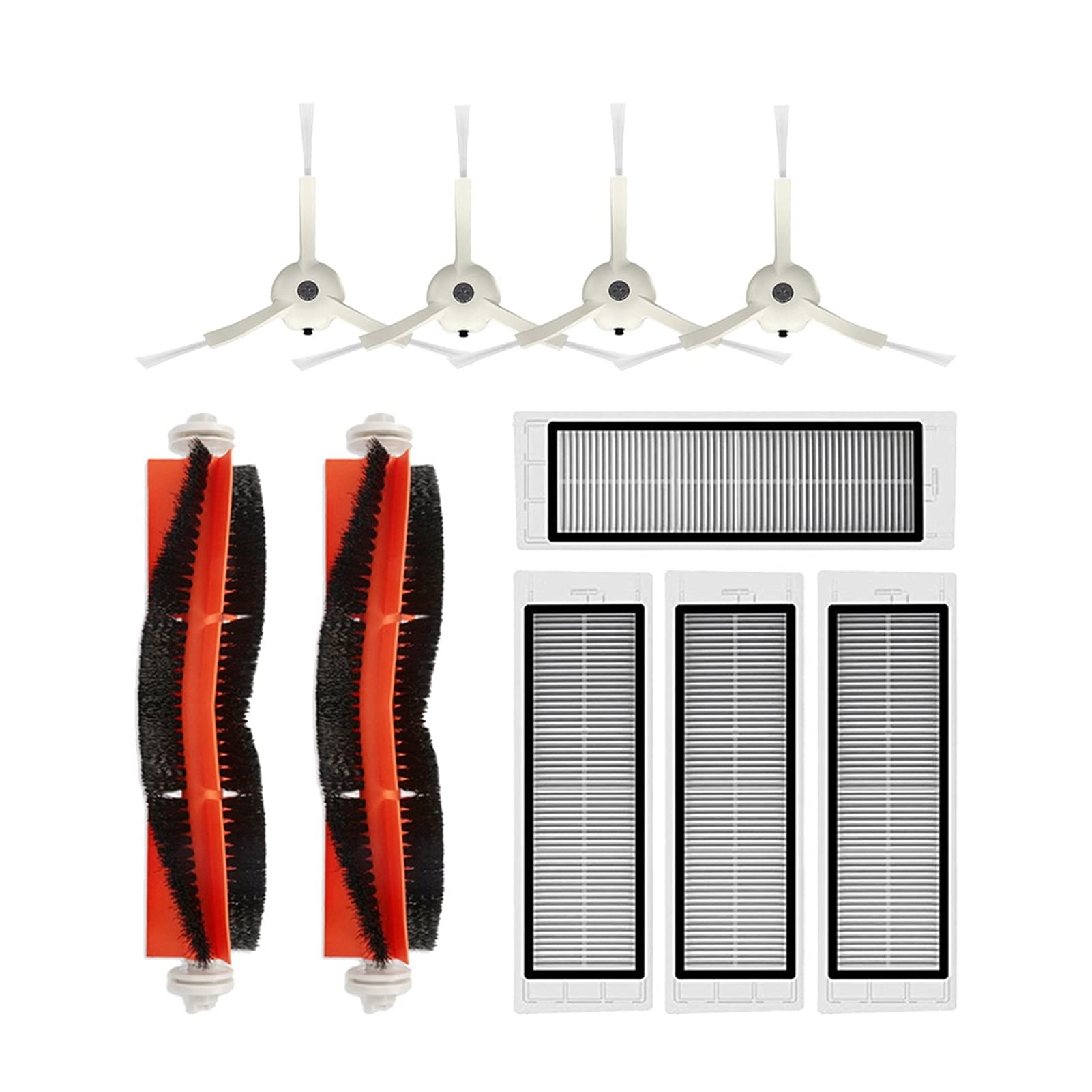 Qgg Vacuum Parts Replacement Kit - Brushes & HEPA Filters Compatible with Xiaomi MI Robot Vacuum 2, Roborock S50/S6 - Essential Accessories for Robotic Vacuum Cleaner Maintenance | Perfect for Home Cleaning & Pet Hair Removal