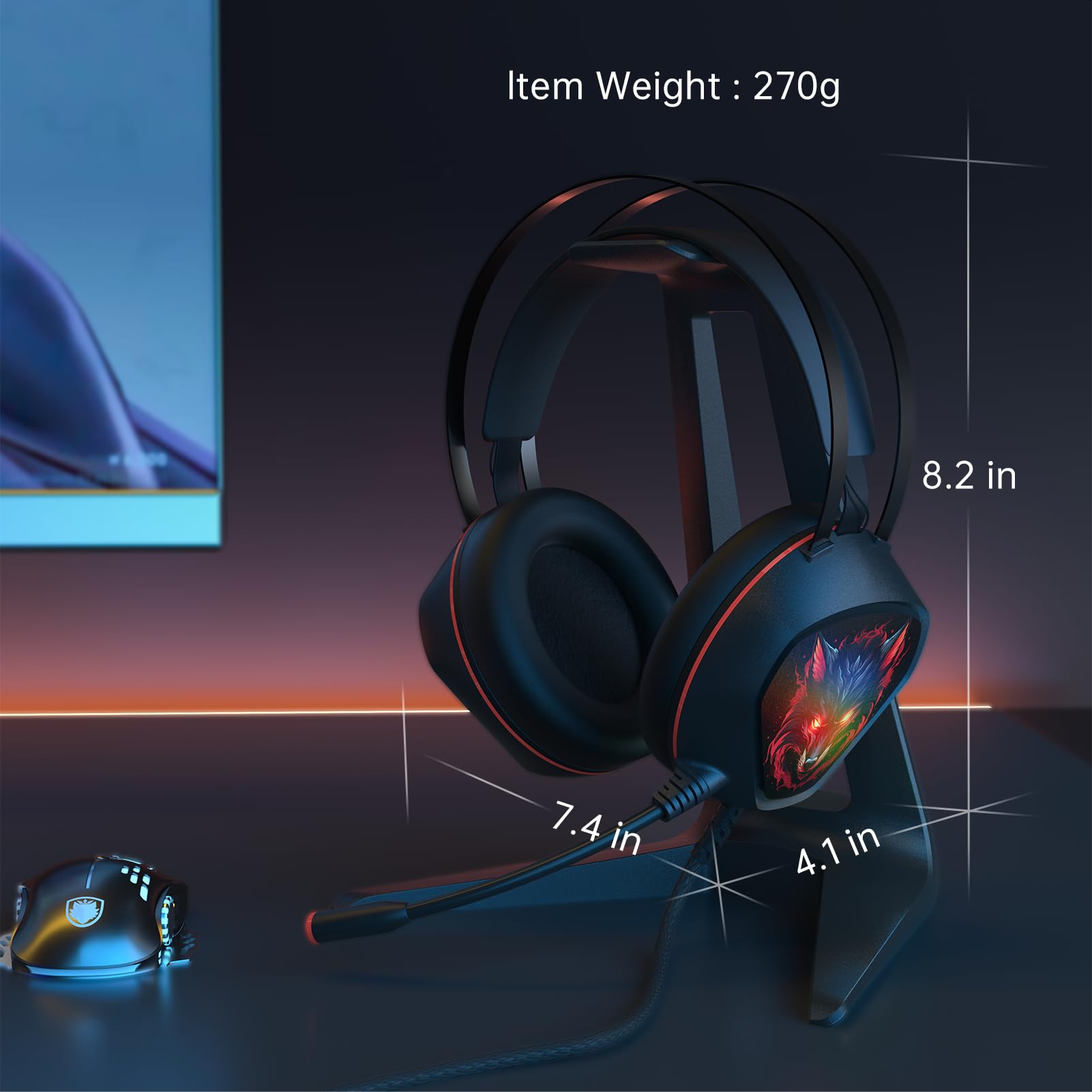 Best Wired Gaming Headset for Xbox Series X/S, Xbox One, PS5, PS4, PC & Switch - 7.1 Surround Sound, Noise Cancelling Mic & RGB Lighting - Compatible with Xbox Controller (Black/Red) - Perfect for Competitive Gaming & Streaming