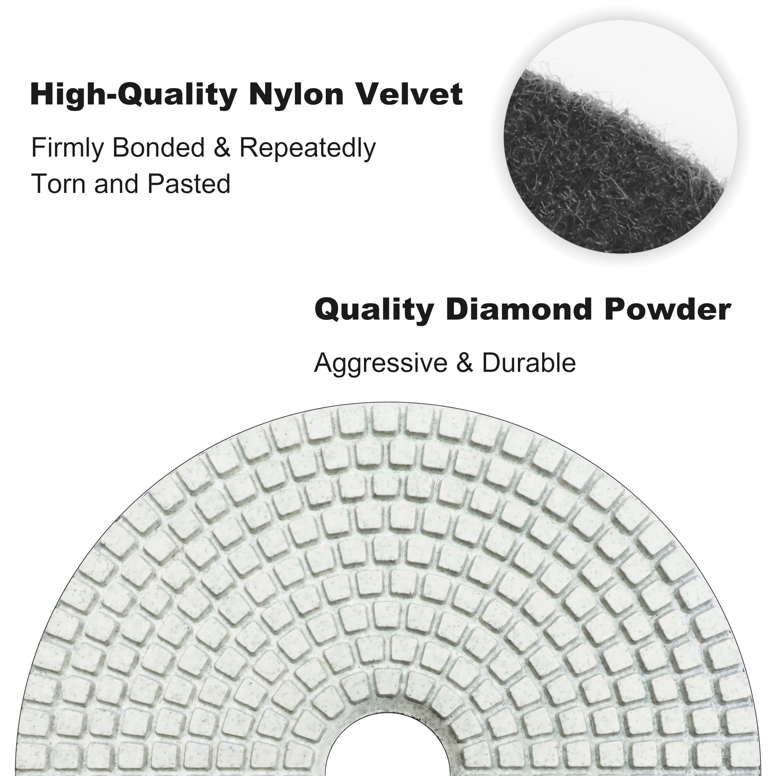 9 PCS 6 Inch Diamond Polishing Pads Kit Wet/Dry 50-10000 Grit for Concrete, Stone, Granite, Tile, Marble, Countertop - Perfect for Drill, Grinder, and Polisher - Ideal for DIY Projects, Home Renovation, and Professional Stone Polishing