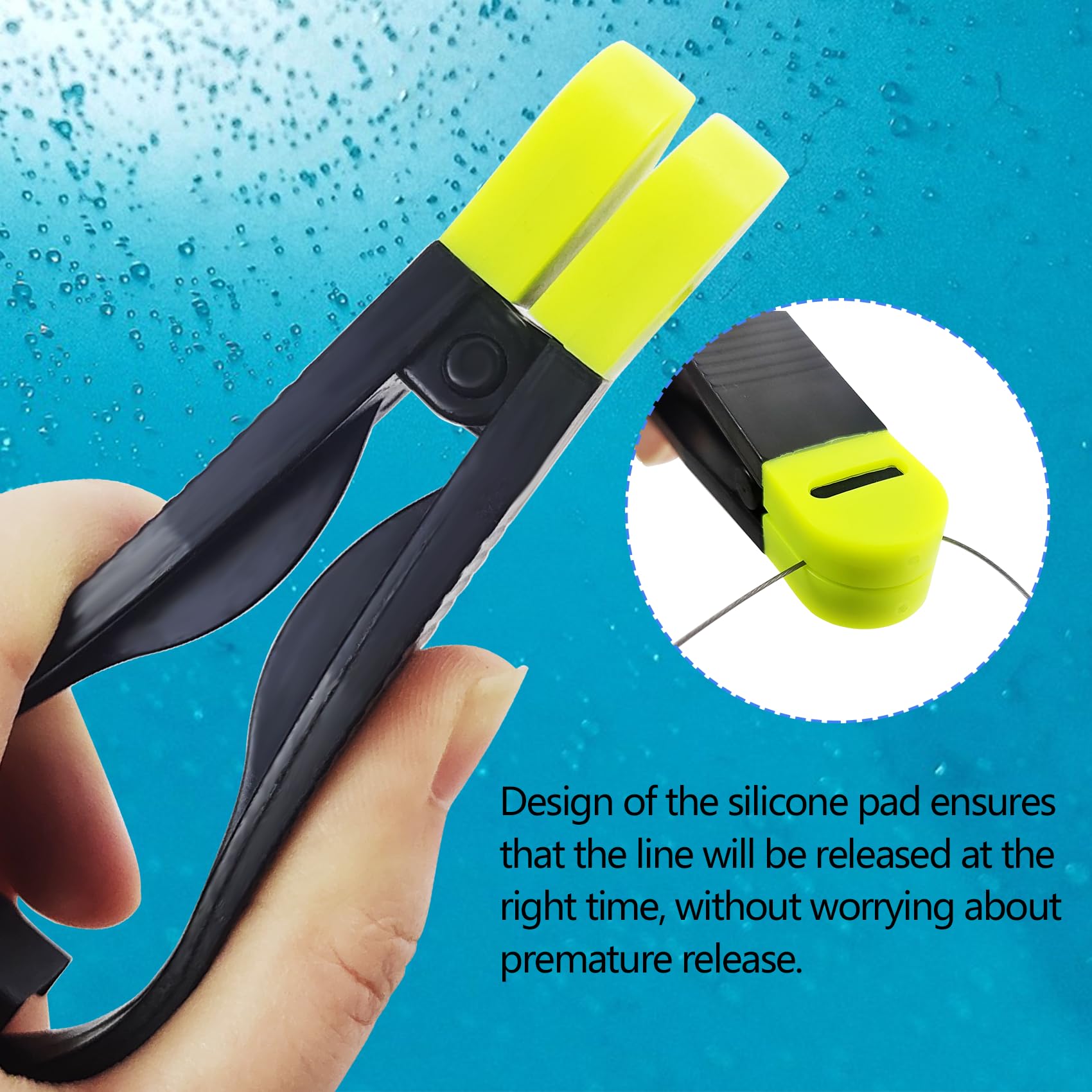 Downrigger Line Release Clips with 18-Inch Leader & Snap - Heavy Duty Weight Release Clips for Planer Board, Downrigger Trolling & Offshore Fishing - Perfect for Saltwater & Freshwater Angling