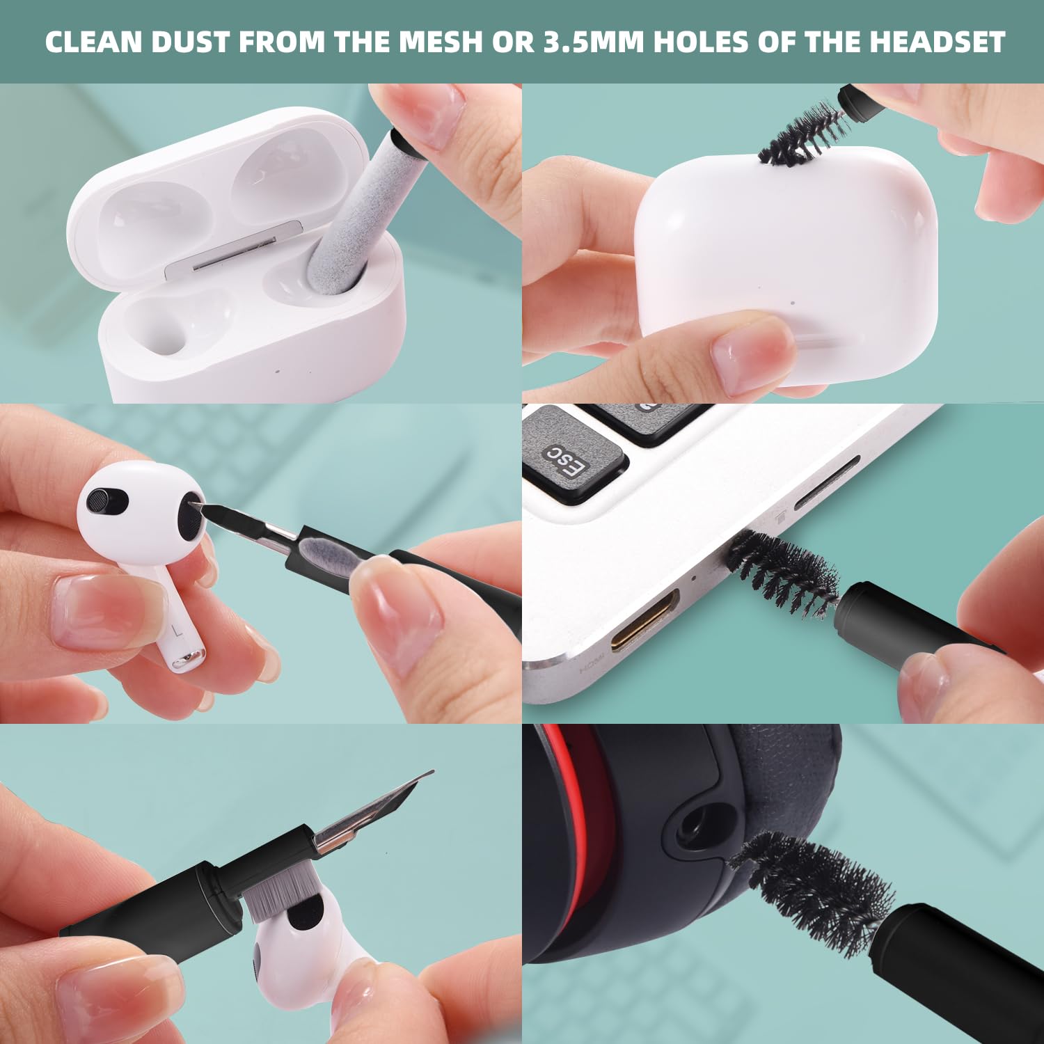 Premium AirPod & iPhone Cleaning Kit - Multi-Tool Phone Repair Set for Charging Port, Lightning Cables & Connectors | Perfect for Home, Office & Travel Device Maintenance