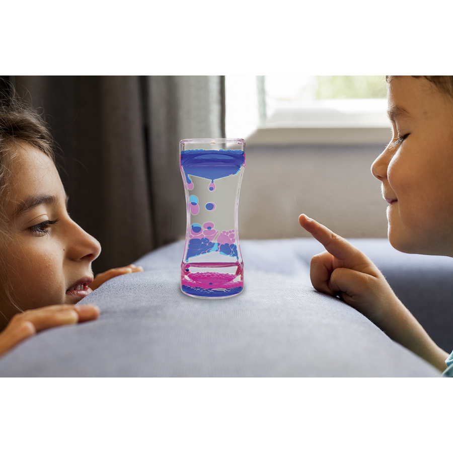 Colorful Liquid Motion Bubbler - Blue & Pink Sensory Toy for Stress Relief & Focus - Perfect for Office Desk, Kids Playroom & Meditation Space