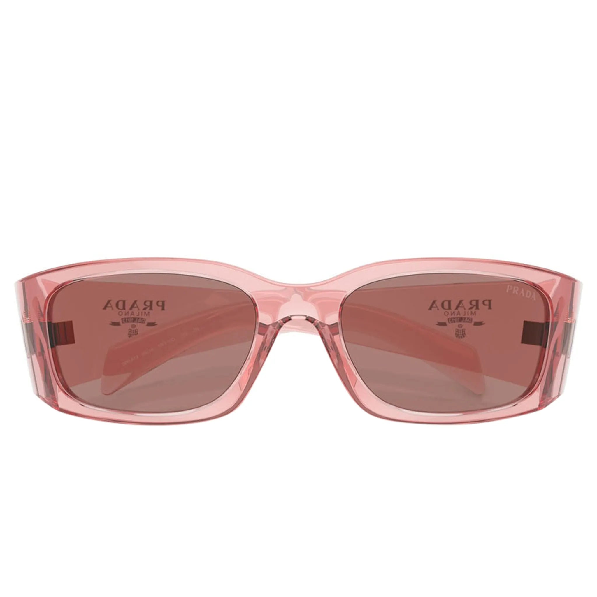 Prada PR A14S 19Q10D Transparent Peach Sunglasses for Women - Luxury Designer Shades for Summer, Beach & Outdoor Fashion - UV Protection Sunglasses for Driving, Travel & Vacation
