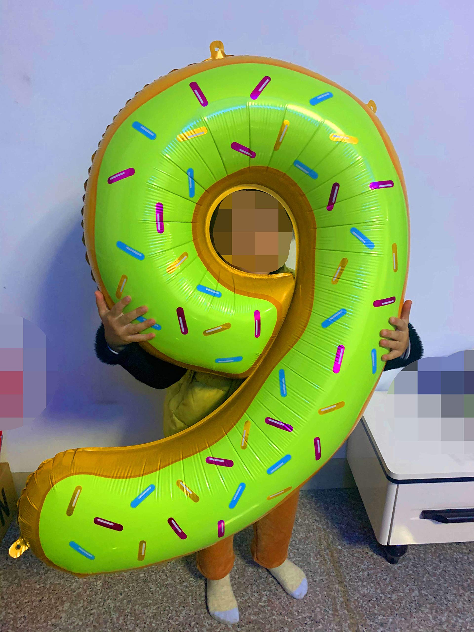 40 Inch Donut Number 2 Foil Balloons - Helium Mylar Birthday Party Decorations for Kids, Baby Showers & Anniversary Celebrations