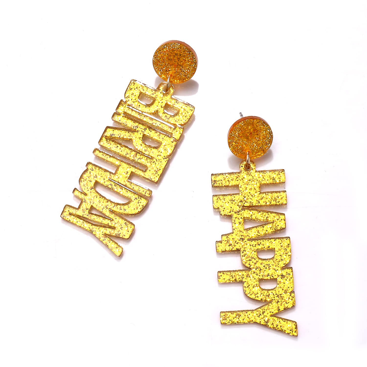 Happy Birthday Acrylic Glitter Drop Dangle Earrings for Women - HAPPY BIRTHDAY Letter Jewelry, Party Accessories, Festive Gift for Her | Perfect for Birthday Parties, Celebrations & Special Occasions