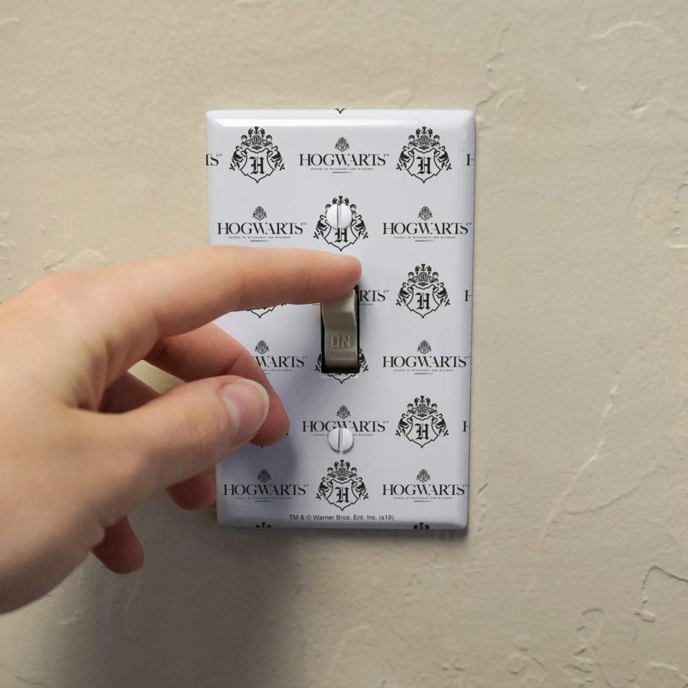 Harry Potter Hogwarts Modern Logo Plastic Wall Decor Light Switch Cover - Stylish Home Decor for Bedroom, Living Room, and Harry Potter Themed Rooms
