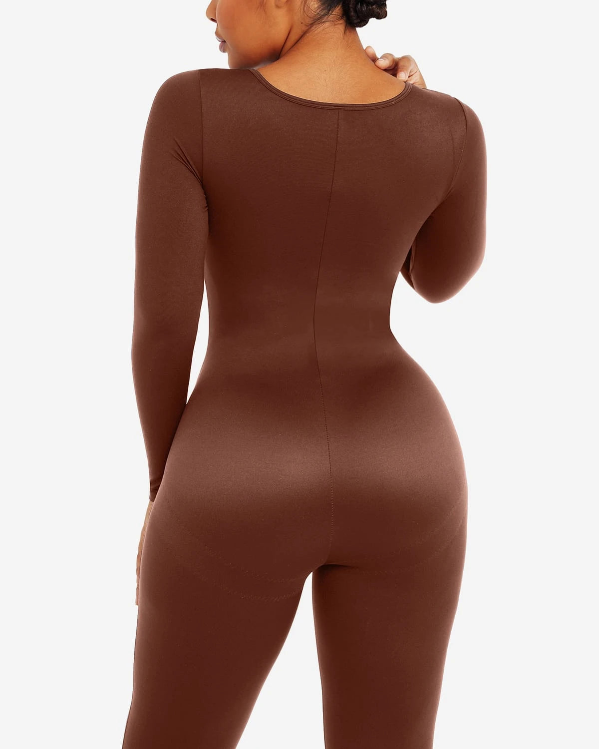 AirSlim® Long Sleeve Sport Shaping Jumpsuit for Women - Slimming Workout Bodysuit with Compression for Yoga, Gym & Running - Tummy Control & Body Shaper Activewear