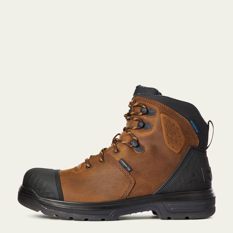 Turbo Outlaw 6 Waterproof Carbon Toe Work Boots for Men - Steel Toe Safety Shoes for Construction, Hiking & Outdoor Work - Slip Resistant & Comfortable Work Boots for Industrial Use