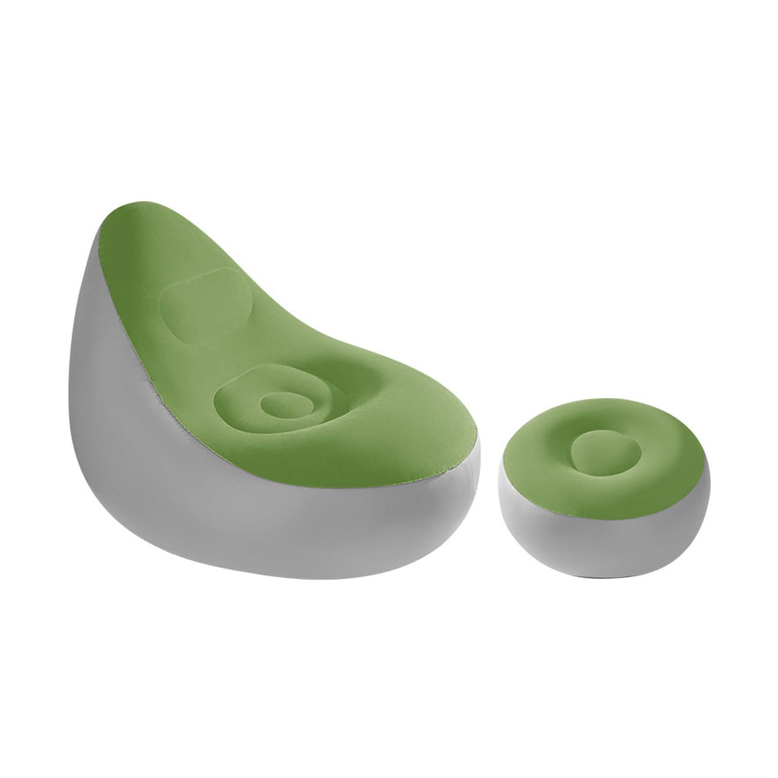 QMMD Contemporary Inflatable Lounge Chair with Footrest - Portable Deck Chair for Indoor Living Room, Bedroom & Outdoor Camping, Travel, Picnic - Comfortable Air Sofa for Relaxation (Color: A) - Perfect for Beach, Poolside, Patio, and Backyard Lounging