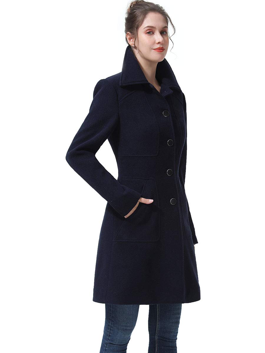 BGSD Women's Kim Wool Blend Single Breasted Walking Coat - Winter Trench Coat for Office & Casual Wear (Plus Size & Petite Available) | Perfect for Commuting, Travel & Everyday Outfits