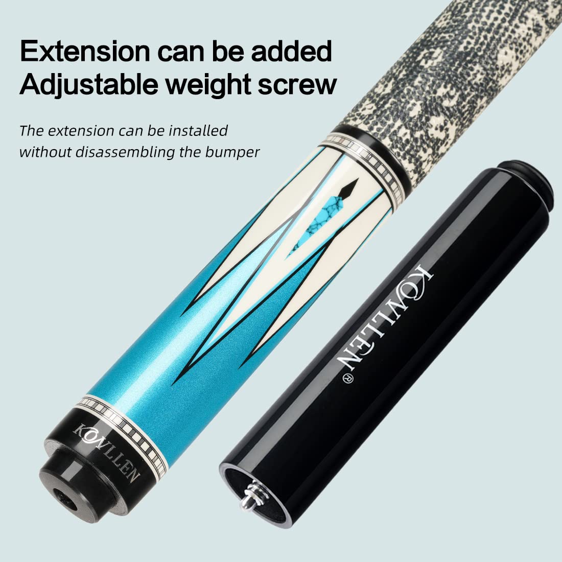 Premium 58-inch KONLLEN Carbon Fiber Pool Cue Stick - Professional Low Deflection Billiard Cue with 12.5mm Tip for Adults (Pro Taper, Easy Control, Ultra-Smooth) - Perfect for Competitive Play, Home Game Rooms & Bars