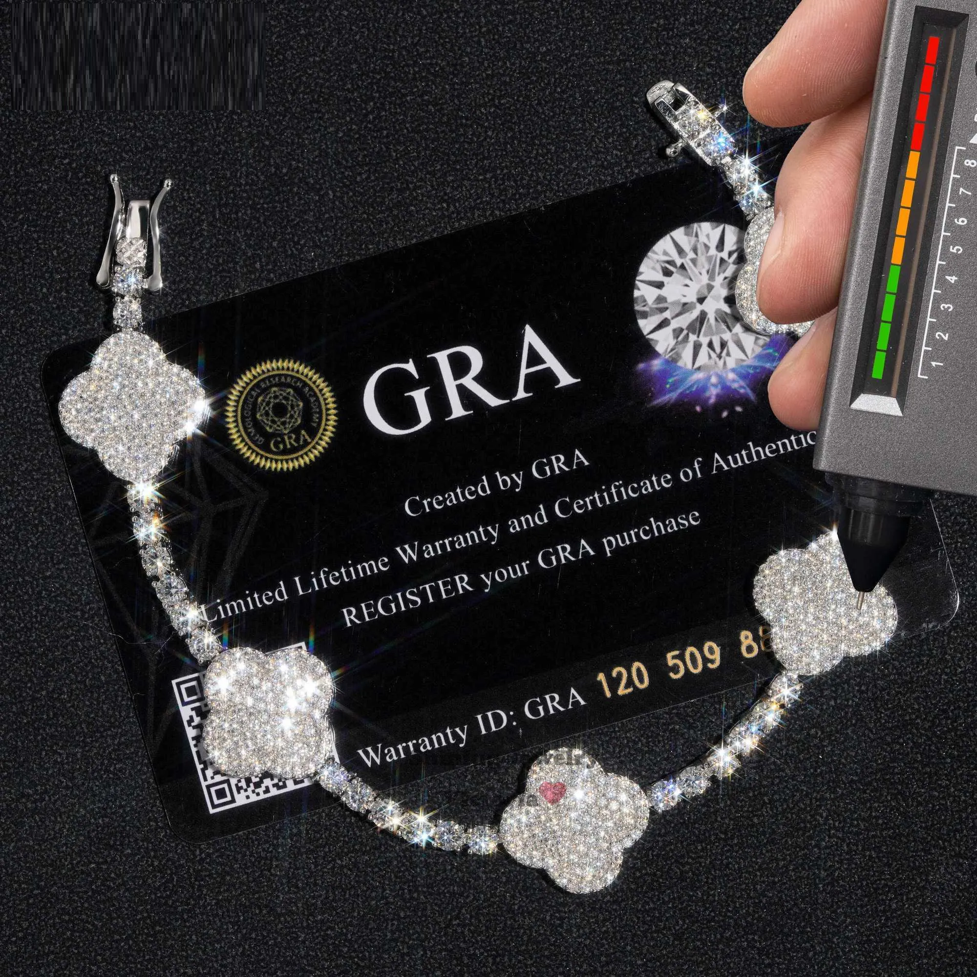 8 Iced Out Diamond Moissanite Bracelet for Women - Luxury Tennis Bracelet with Genuine Moissanite Stones - Perfect for Parties, Weddings & Special Occasions